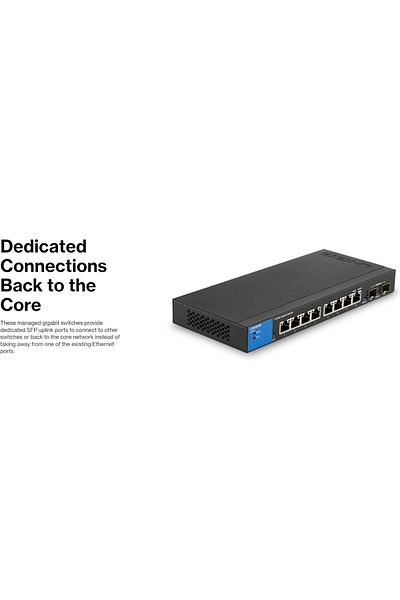 Linksys مفتاح 48 PTOS قابل للإدارة PoE+GE 4 10G SFP+ 740W(LGS352MPC)