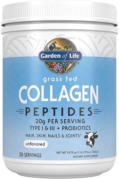 GARDEN OF LIFE Grass Fed Collagen Peptides (Unflavored, 19.75oz / 560g)