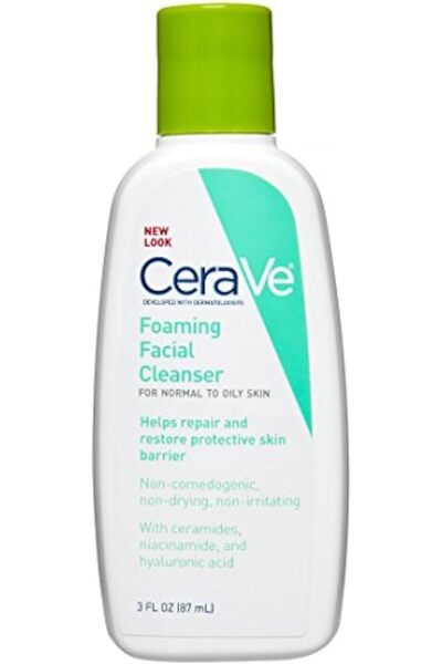 CeraVe Foaming Facial Cleanser, 3 Fl. Oz, White