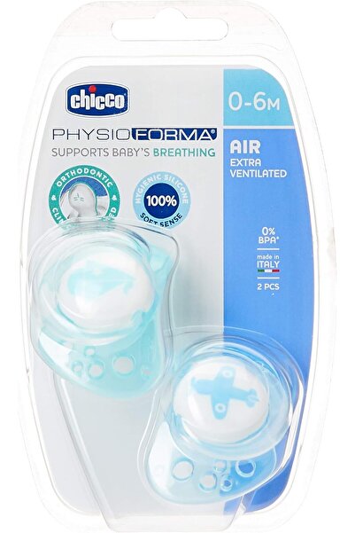 Chicco Soother Ph.Air Blue Sil 0-6M 2Pcs B