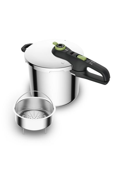 TEFAL Secure Trendy 8L Pressure Cooker | Fast Cooking, Attractive Design | 2 Programs | Safe | P2584402