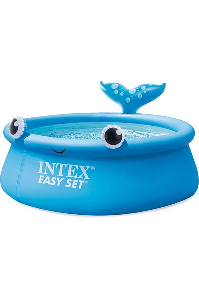 Intex 26102EH Jolly Whale Easy Set Inflatable Pool: 6ft x 20in – Puncture-Resistant Material