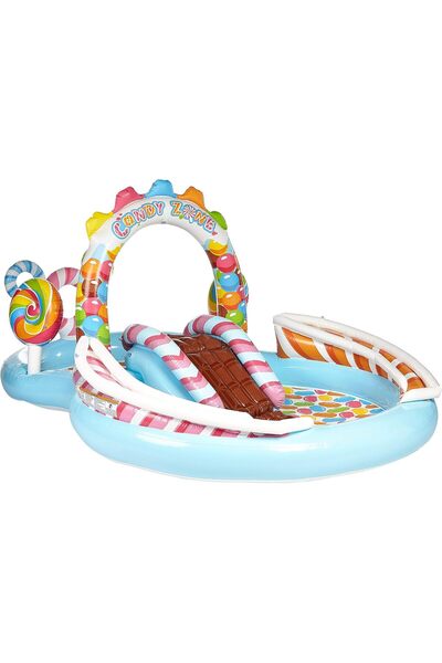 Intex حوض سباحة قابل للنفخ للأطفال من شركة Intex ومركز لعب الحلوى