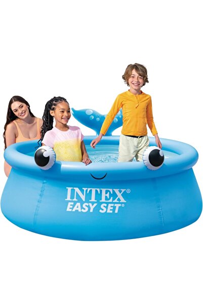 Intex 26102EH Jolly Whale Easy Set Inflatable Pool: 6ft x 20in – Puncture-Resistant Material