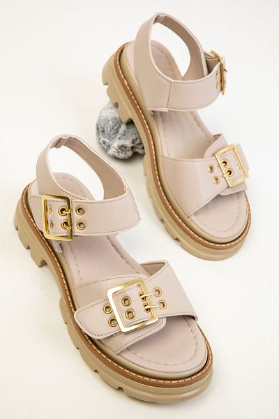 SOHO Beige Damensandalen 19086