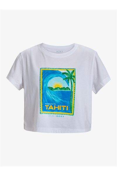 Roxy Φωτεινό λευκό T-Shirt TAHITIAN για γυναίκες και κορίτσια