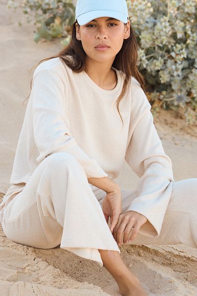 Roxy Rundhalsausschnitt-Sweatshirt für Damen – 55 % recyceltes Polyester, 45 % Cot-Stoff