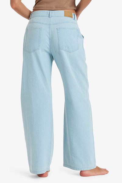 Roxy Cargo τζιν παντελόνι για γυναίκες - Washed Light τζιν βαμβακερό ύφασμα
