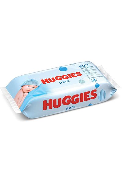 Huggies Pure Baby Wipes, 99% Pure Water Wipes, 3 Pack x 56 Wipes (168 Wipes)