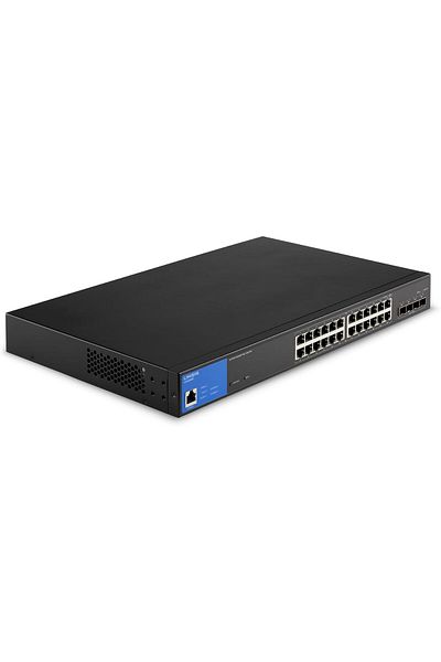 Linksys LGS328MPC 24 منفذ Gigabit Network PoE+ Switch @ 410W مع 4 فتحات SFP+ Uplink 10G - Smart