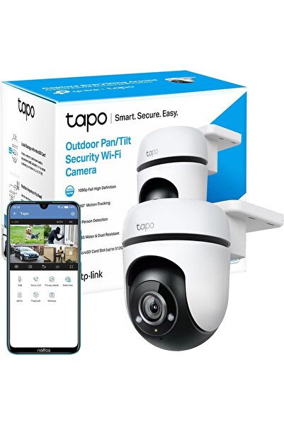 tapo كاميرا مراقبة خارجية TP-Link 1080p Full HD Pan/Tilt Security Wi-Fi، مع ك...