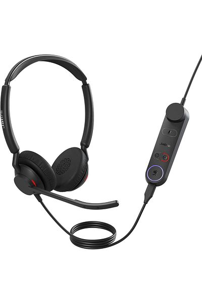 Jabra سماعة رأس استريو سلكية Engage 50 II مع خاصية التحكم في المكالمات وتقنية إلغاء الضوضاء المكونة من 3 ميكروفونات