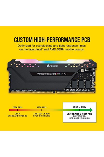 Corsair ذاكرة سطح المكتب Vengeance Rgb Pro 32Gb (2X16Gb) Ddr4 3600 (Pc4-28800) C18 - أسود