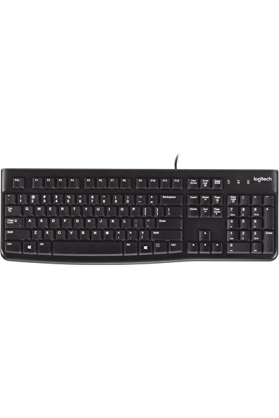 logitech لوحة مفاتيح الأعمال السلكية K120، تخطيط QWERTY الأمريكي الدولي - أسود