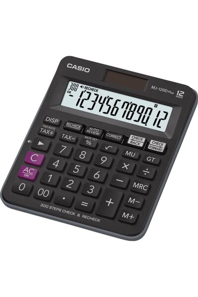 Casio آلة حاسبة سوداء Mj-120D