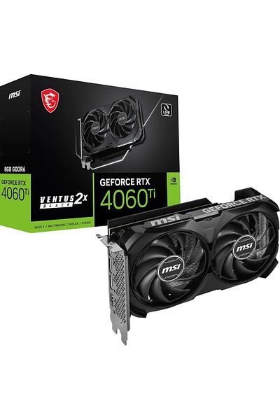 MSI بطاقة رسوميات RTX4060 TI Ventus 2X Black E1 OC 8GB GDDR6 HDMI 3xDP