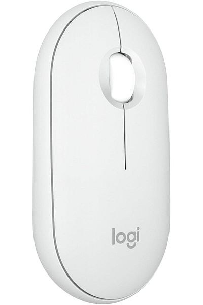 logitech ماوس Pebble Mouse 2 M350s Slim Wireless Bluetooth Mouse، محمول، زر قابل للتخصيص، صوت هادئ