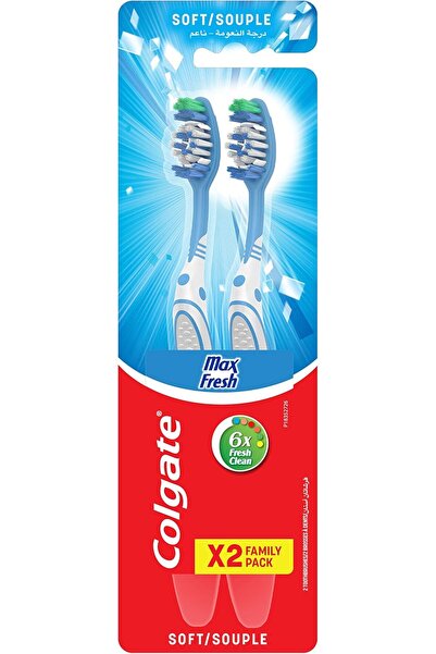 Colgate فرشاة أسنان ماكس فريش متوسطة الحجم متعددة الأغراض - عبوتان