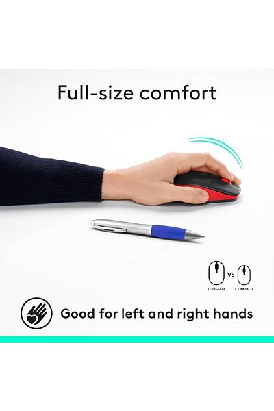 logitech Wireless Mouse M190,Full Size Ambidextrous Curve Design,18-Month Battery with Power Saving