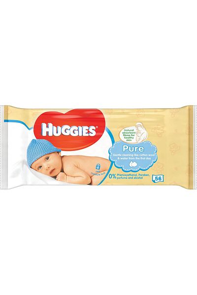 Huggies Baby Wipes Pure, 56 Pieces, Multicolour