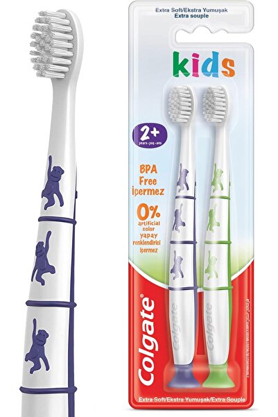 Colgate فرشاة أسنان للأطفال، فرشاة أسنان فائقة النعومة خالية من مادة BPA للأط...