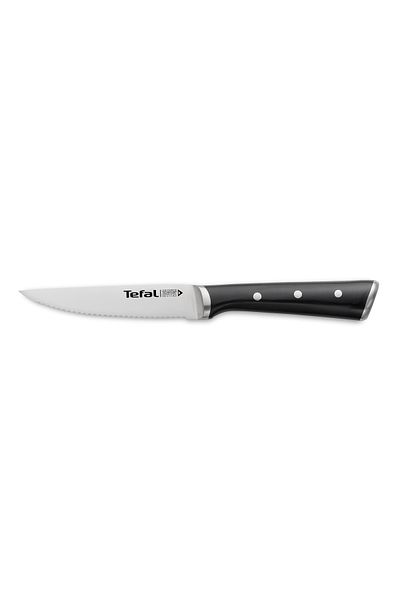 TEFAL Ice Force Set of 4 Steak Knives 11 cm Kitchen Knife | German Stainless Steel Blade Black | K232S414