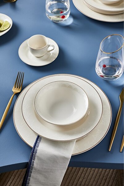 Karaca Elegance Bone Lord 74 Parça 12 Kişilik Yemek Takımı Gold