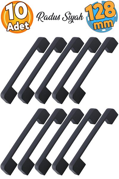 Badem10 10 bucăți Radus 128 mm - 12,8 cm mobilier din metal negru sertar de bucătărie dulap dulap mânere mâner