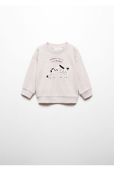 MANGO Sand Color Baby Girl Sweatshirt - 67040660
