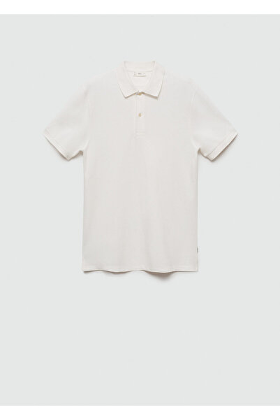 MANGO Woman Kirik Weißes Jungen-T-Shirt mit Polokragen 67196010