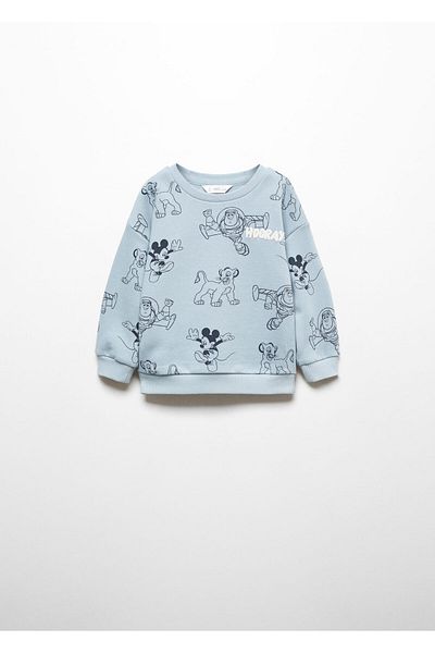 MANGO Sky Blue Baby Boy Sweatshirt 67040468 -50