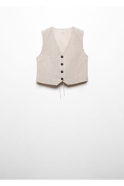 MANGO Woman Kirik White Girl's Vest 67066023