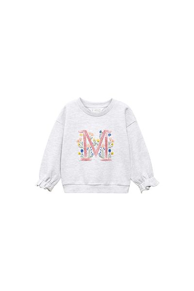 MANGO Baby Girl Light Gray Sweatshirt 67064463
