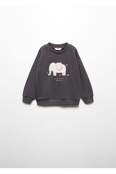 MANGO Baby Girl Charcoal Sweatshirt 67040661