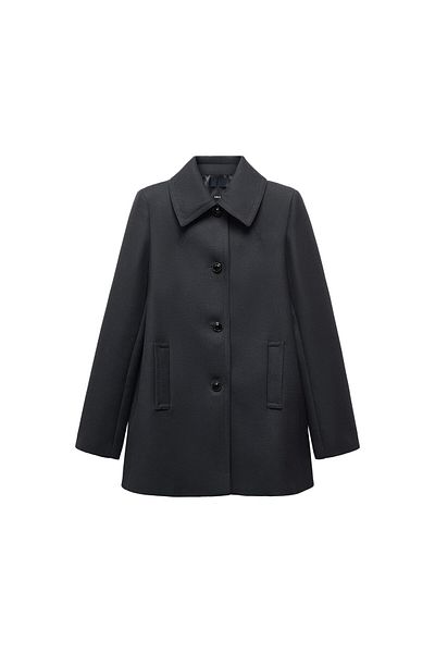 MANGO Woman Navy Blue Women's Coat 67044068