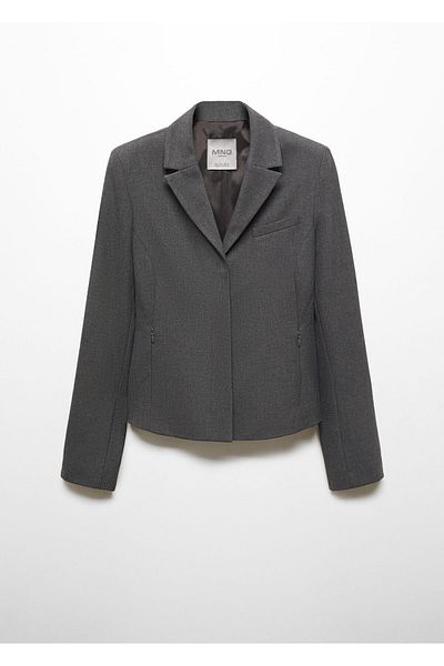 MANGO Světle šedá dámská bunda Blazer 67063696