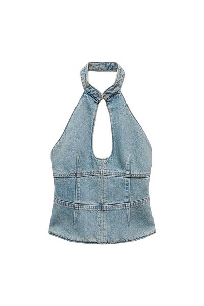 MANGO Woman Blue Women's Bustier 67077913