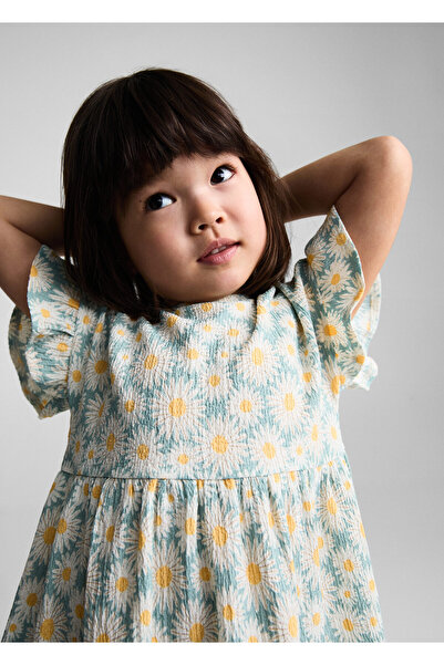 MANGO Woman Kız Bebek Pastel Yeşil Elbise 67056047