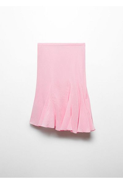 MANGO Woman Παστέλ ροζ γυναικεία φούστα 67099604