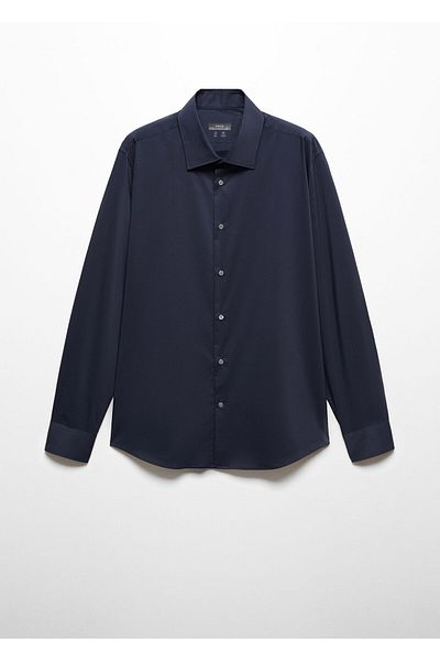 MANGO Ανδρικό πουκάμισο Navy Blue 67140637