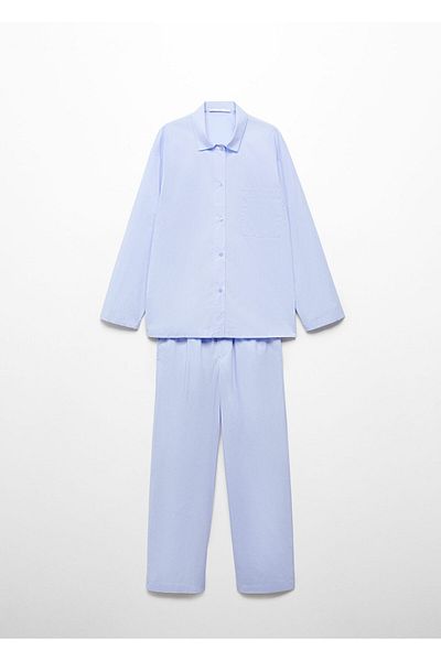 MANGO Woman Sky Blue Women's Pajama Bottoms 67076037