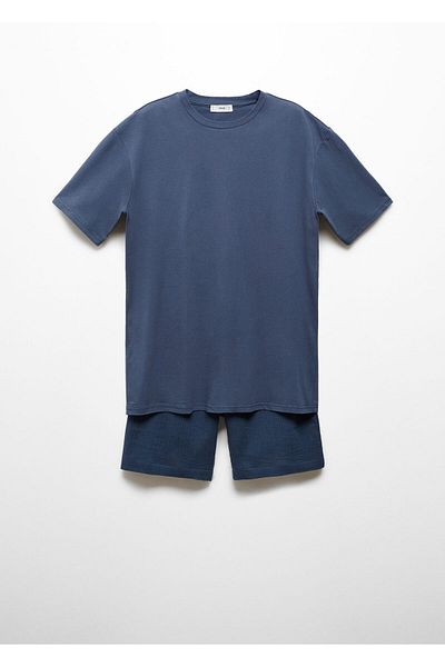 MANGO Marineblaues Herren-Pyjama-Set 67096001