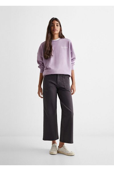 MANGO Woman Лавандулов суичър за момичета 67055998