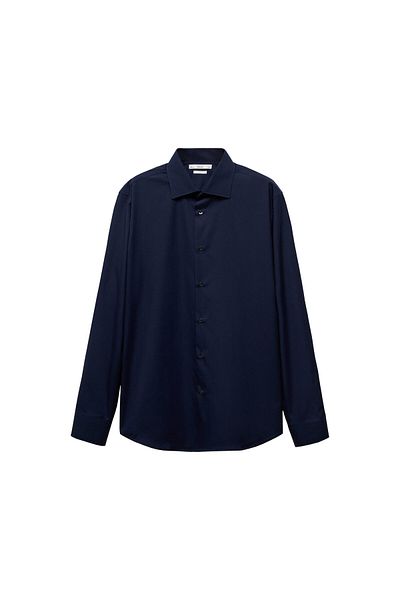 MANGO Ανδρικό πουκάμισο Navy Blue 67090619