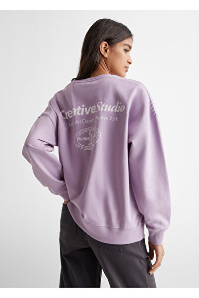 MANGO Woman Kız Çocuk Lavanta Sweatshirt 67055998