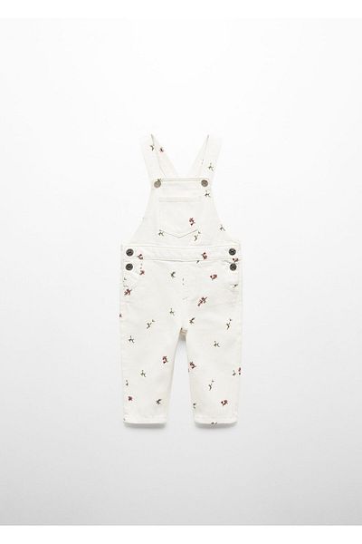 MANGO Baby Girl Cherry White Jumpsuit 67084786