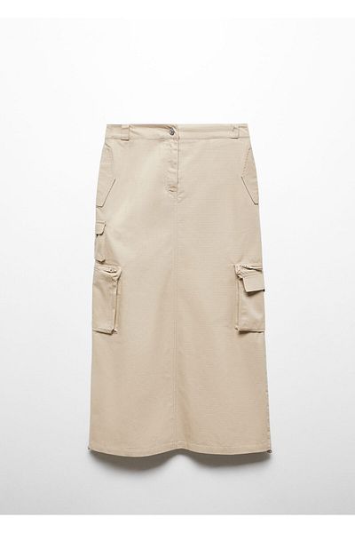 MANGO Woman Dark Camel Women's Skirt 67047910