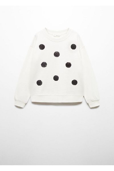 MANGO Kirik White Girl's Sweatshirt 67084458