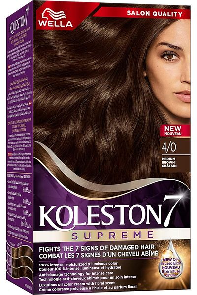 Wella ويلا كولستون كريم الصبغة الغني بالزيوت 4/0 بني متوسط