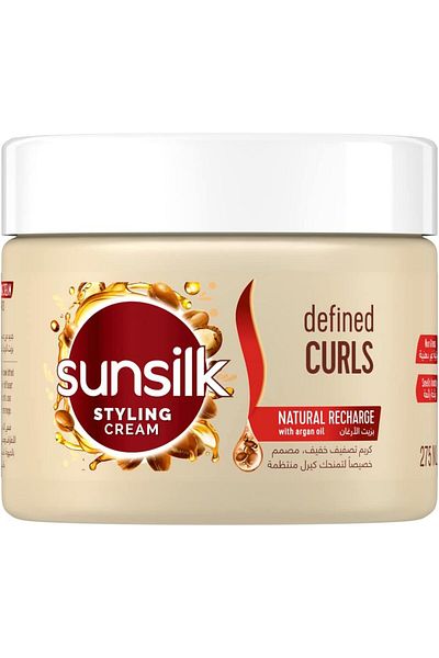 Sunsilk Hair Cream For Defined Curls and Volume Blended with Argan Oil, 275 ML